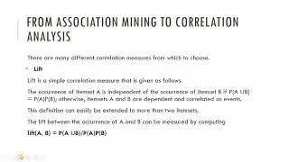 From association mining to correlation analysis