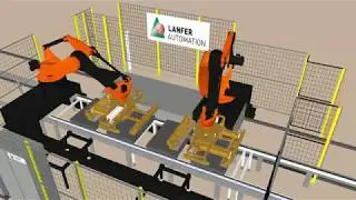 Simulation - Roboterzelle Steinlagenhandling - digitaler Zwilling