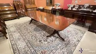 Vintage George III Style Twin Pedestal Dining Table 20th Century