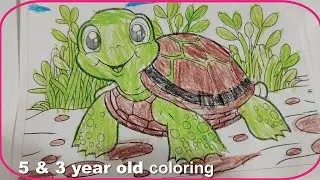 Kids Coloring Fun | 3 & 5 Year Old Coloring Tortoise and Camping Printables