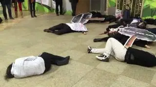 MASKBOOK - COP21 -  WEN FANG - ARTISTIC INTERVENTION - RED ALERT  Sauvez P&eacute;kin - 12-8-2015