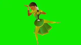 bhatnatyam, Kathakali, indian traditional dance animated cartoon green screen video for Youtubers.