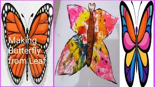 How To Make Butterfly With Leaf | Art And Craft | Cute & Easy Butterfly DIY #ytshorts #art #diy
