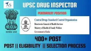 UPSC Drug inspector recruitment 2025|| Upcoming DI vacancy#govtjobs  @AS_Pharma_Edu 