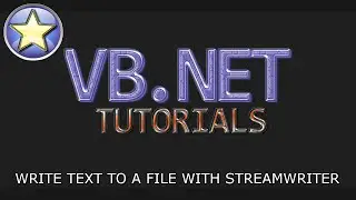 VB.NET Tutorial For Beginners - Writing to a File with StreamWriter (Visual Basic .NET)