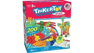 TINKERTOY 30 Model 200 Piece Super Building Set - Preschool Learning Educational Toy #short