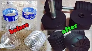 HOMEMADE DUMBELLS AND BARBELLS (DIY) | (STEP by STEP) | vlog#17