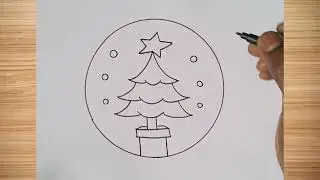 How to draw Christmas Tree drawing easy step by step || drawing@DrawingTalent