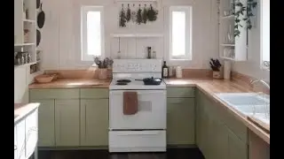 DIY green cottage kitchen cabinets: Video 22