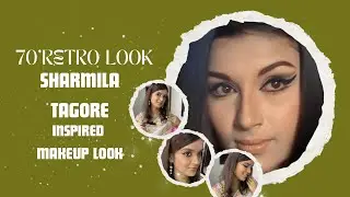 Sharmila Tagore inspired makeup look | 70&rsquo;s retro look| double winged liner |makeup looks