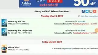 Weathering with you blu ray and DVD release date confirmed