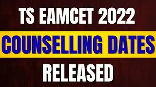 Ts eamcet 2022 counselling dates | eamcet 2022 counselling schedule #eamcetcounselling #tseamcet2022