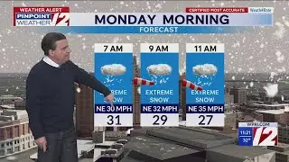 WPRI 12 Weather Forecast 2/22/26: Blizzard Intensifying Overnight-Monday AM