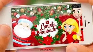 Convite Animado Natal Gr&aacute;tis para Editar