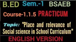 !Practicum! Place & relevance of social science in school curriculum (English version) #practicum
