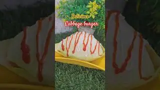So Delicious😋 So Easy Cabbage Burger 🍔🥬 #cabbageburger #shorts #food #viral #cook #youtubeshorts
