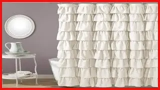 Great product -  Lush Decor, Ivory Ruffle Shower Curtain | Floral Textured Shabby Chic Farmhouse Sty