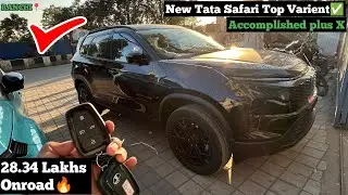 New TATA SAFARI Accomplished x plus #Dark Edition(most VMF)✅ On road price review @SonuYadav_11 