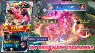 GLOBAL LING TRIED HIS BEST TO CARRY TEAMMATES IN SOLO RANK! LING FASTHAND - MOBILE LEGENDS