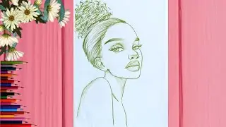 how to draw African girl / African girl drawing / African girl sketching