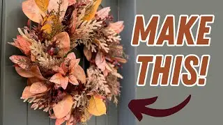 LUXURY Fall Wreath Tutorial 🍂 Elegant Faux Florals & Pomegranates