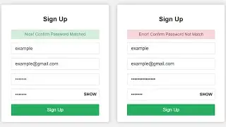 Confirm Password Check in HTML CSS & JavaScript