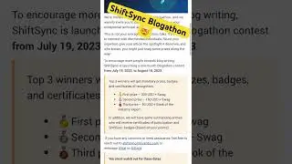 ShiftSync blogathon. 👉 Submit a blog post and win prices:  