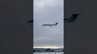 Azerbaijan Airlines Gulfstream G650 landing in Z&uuml;rich!