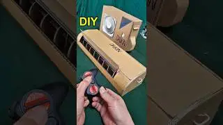 Cardboard AC model with motor #DIYCooler #CardboardCraft #MiniAirConditioner
