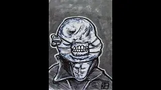 HELLRAISER Drawing! 💀- Cenobite Chatterer - Garbage Pail Kids - Horror Artist - #shorts #art #gpk