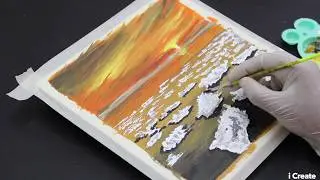 Acrylic Painting - Arctic Sunset / Relaxing / Satisfying