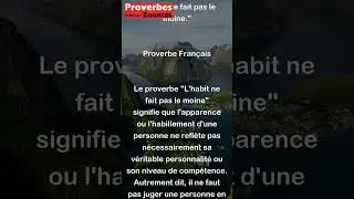 L'habit ne fait pas le moine. Proverbe Fran&ccedil;ais #shorts