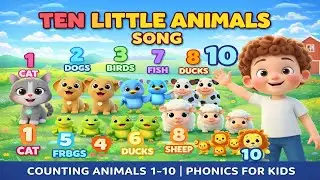 Counting Animals 1&ndash;10 🐾 | Ten Little Animals Nursery Rhyme #kidslearning  #baby @kiddiekiddos-014