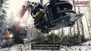 Hardox&reg; wear plate in tree sheers for durability and productivity