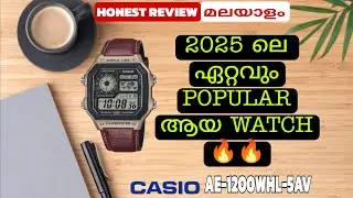 Casio AE-1200WHL-5AV Review in Malayalam | Casio Royale Leather Strap |Best Budget World Time Watch?