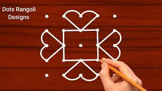 5&times;5 dots independence day special rangoli designs | republic day rangoli|easy rangoli | 5 Dots kolam