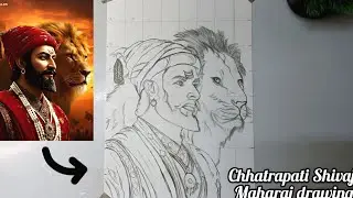 How to draw  Shivaji Maharaj drawing 🔥|| Outline drawing || easy method🔥 || step by step ||  drawing