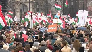 Hungary's nationalist prime minister campaigns against migration at rally