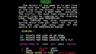 Frogger (Superior Software) Review for the Acorn BBC Micro by John Gage