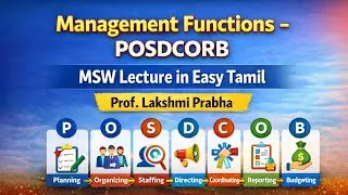 Management Functions - POSDCORB | MSW lecture in easy English | Prof Lakshmi Prabha | Rajpedia 
