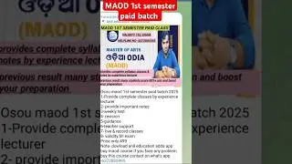 MAOD 1ST SEMESTER କ୍ଲାସ ଆରମ୍ଭ ହୋଇସାରିଛି ଜଲଦି JOIN ହୁଅନ୍ତୁ କ୍ଲାସ ରେ 👉
