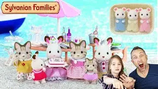 SYLVANIAN FAMILIES ! Des BÉBÉS viennent agrandir la FAMILLE ! ANNIVERSAIRE sur la PLAGE !
