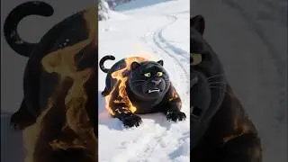 The leopard turned into a black panther! #funny #fat #animals #animation #cartoon #catvideos #cat