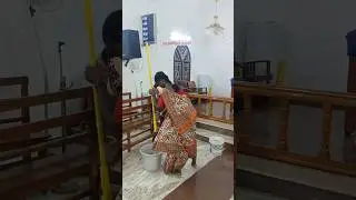 A scene of women cleaning the temple to celebrate Sunday ❤️✨