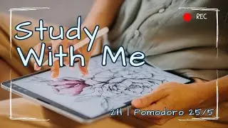 Study w Me #3 | Pomodoro 25-5 | Zentangle Art + Ambient Music | Digital Art Beginner | Procreate