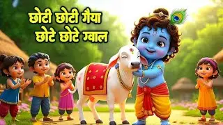 Choti Choti Gaiya 🐄 | Cute Baby Krishna Cartoon Song | Kids Bhajan 3D #kids #ryhmes 
