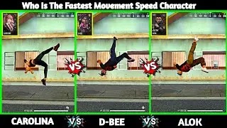 || ALOK VS D-BEE VS CAROLINA MOVEMENT SPEED TEST IN FREE FIRE ||PARA-SAMSUNG,A3,A7,J2,J9,S3,S9,A10FF