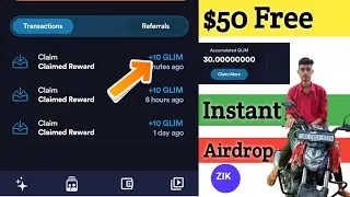 Earn $50 Free New Airdrop crypto currency Loot ZIK & GLIM Token Earn unlimited 2023 how to earn 😉