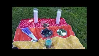 Summer Solstice Sabbat Dollar Store Altar Set up
