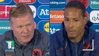 Koeman en Virgil Van Dijk spreken de pers toe voorafgaand aan de wedstrijd tussen Nederland en Polen
